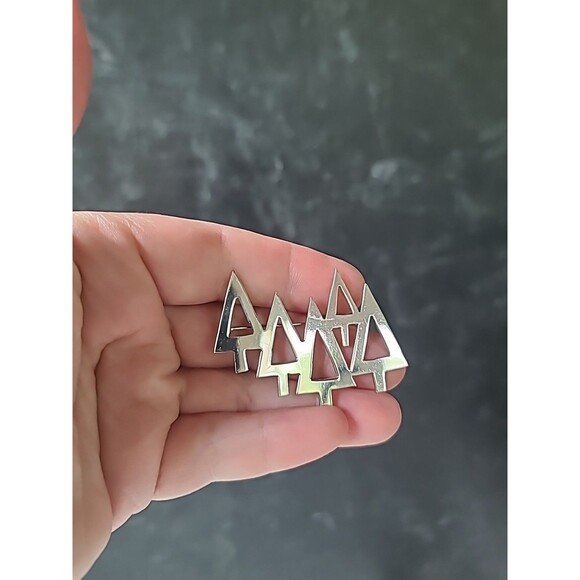 925 Sterling Silver Trees In A Forest Vintage Handmade Abstract - Picture 2 of 10